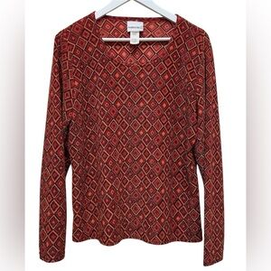 Vintage Fashion Bug 90’s Y2K Grunge Art Deco Hippie Top Shirt Tee Blouse Sz L